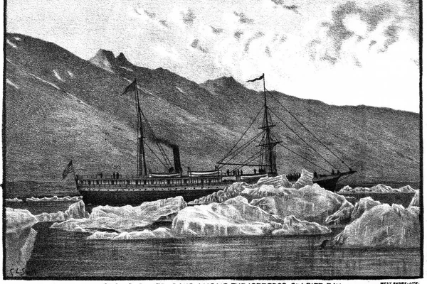 Alaska - Steamer Idaho among the Icebergs, Glacier Bay