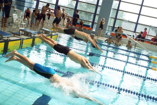 Swimming competition jump