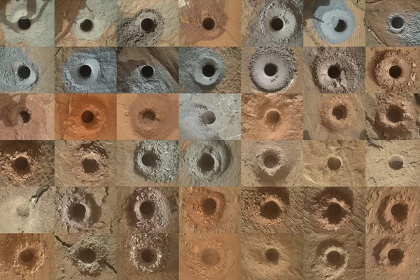 Curiosity's 42 Drill Holes