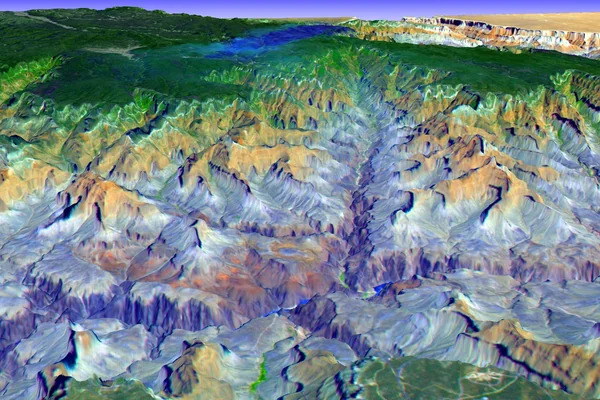 Perspective view over the Grand Canyon, Arizona