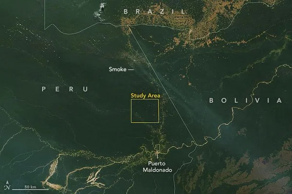 NASA Terra Satellite Sees Amazon Fires in Peru