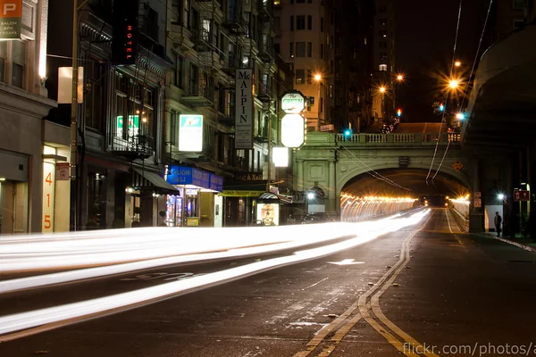 San Francisco downtown night lights