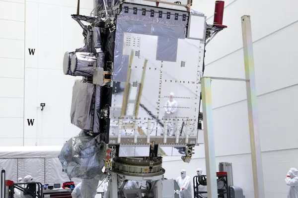 GOES-U Unboxing, Lift to Vertical, Move to Stand