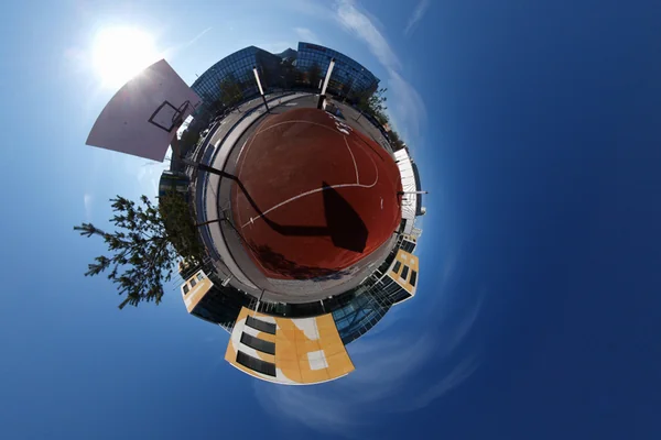 Stereographic Panorama Curved Basketball Court 3D², Riesstraße, Munich