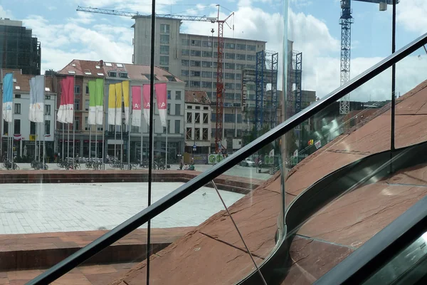 2012.08 - 'Museum het MAS - Museum aan de Stroom', with a beautiful view over the city-center of Antwerp and the old and new harbors on the border of river Schelde - photography of modern architecture in the urban city - Fons Heijnsbroek, Belgium
