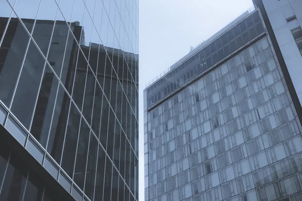 Low angle view skyscrapers glass