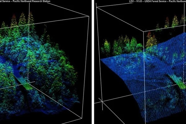 Before-and-After LIDAR Images from 2014 King Fire in El Dorado National Forest