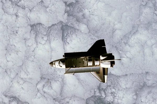 Full view of Challenger in space taken by the SPAS satellite