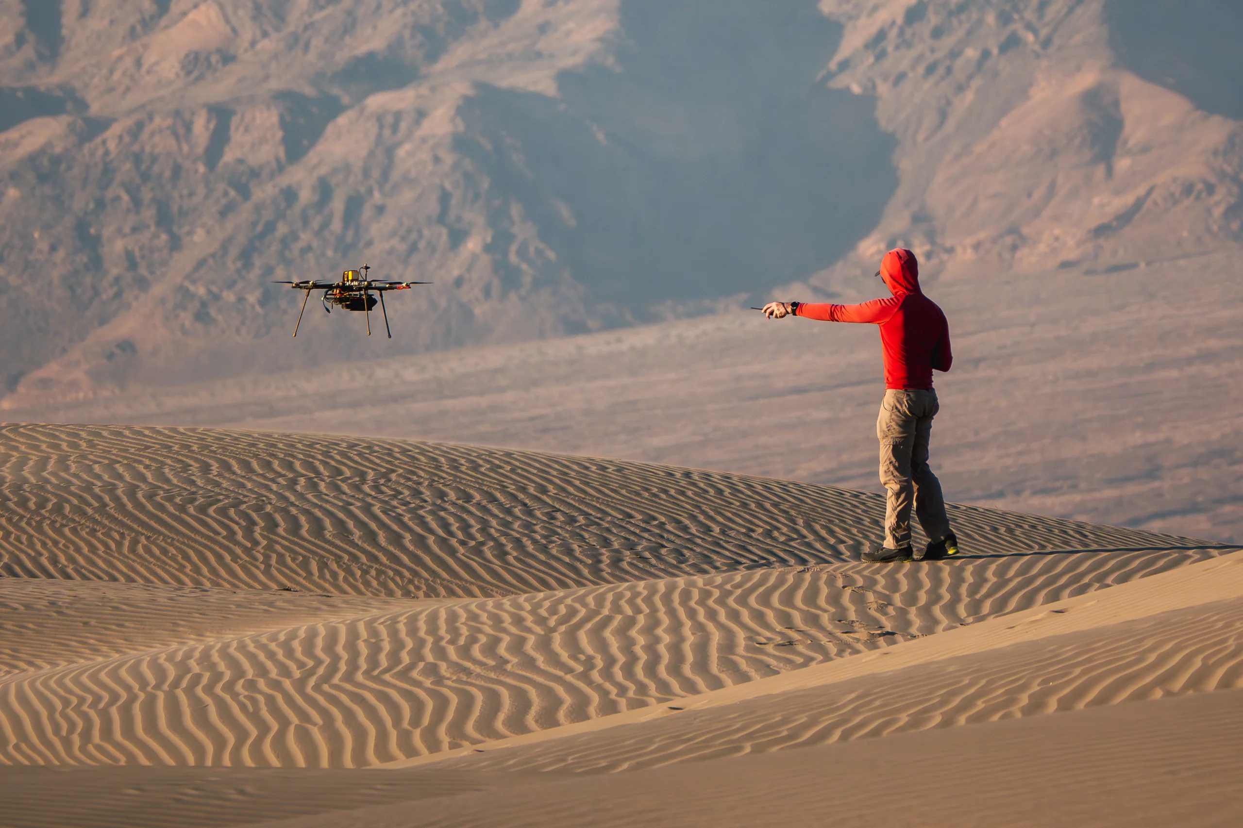 Drone Test Flight Over Sand Dunes