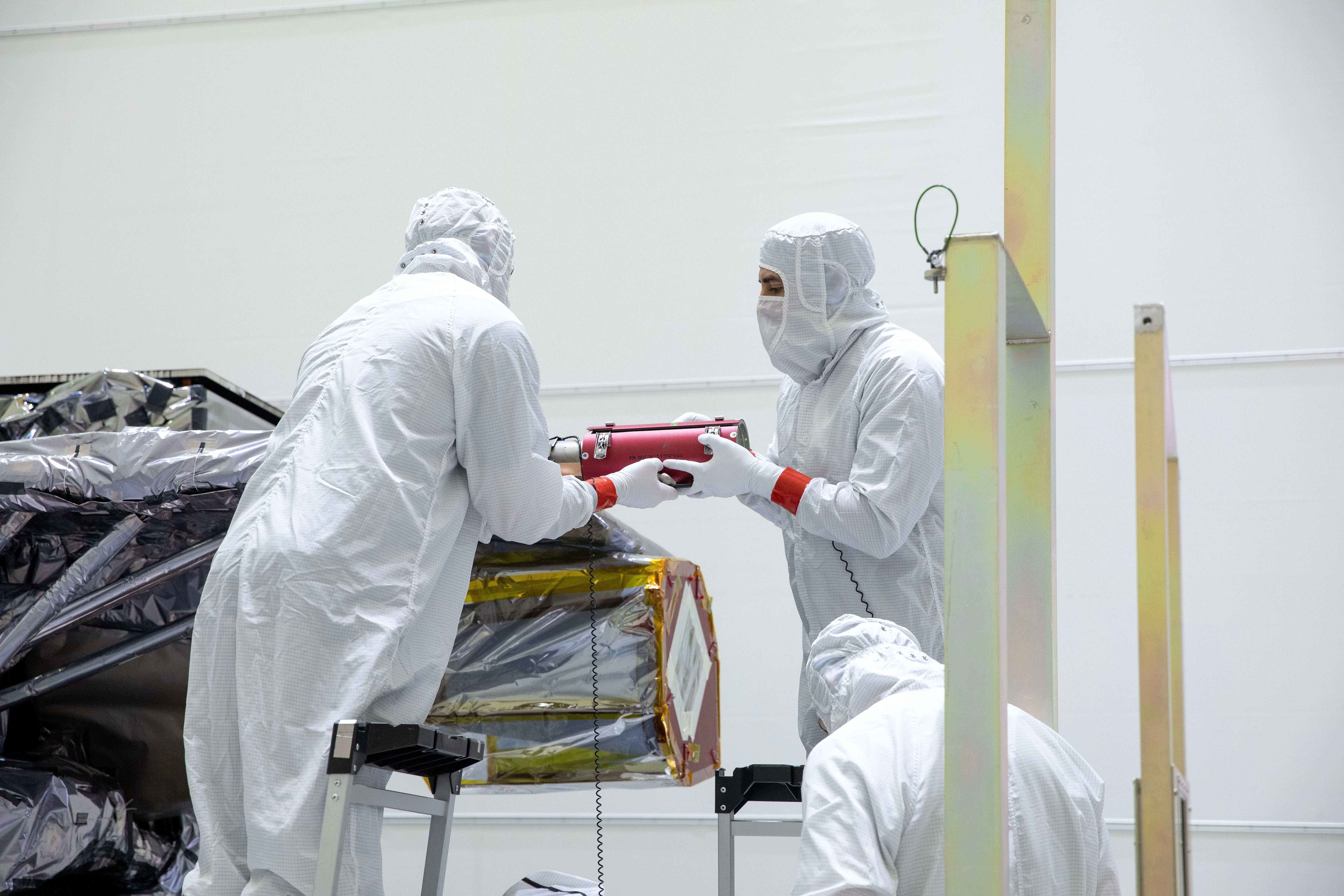 GOES-U Unboxing, Lift to Vertical, Move to Stand