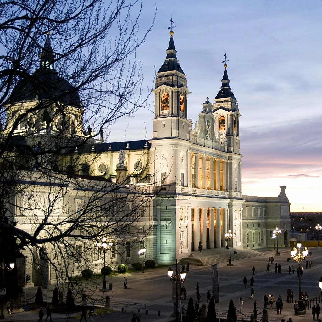 Almudena Cathedral, Evening in Madrid