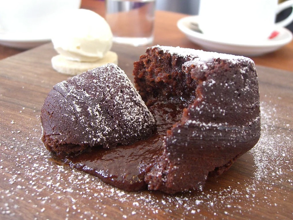 Insides - Chocolate Fondant with Jones' Vanilla Bean Ice-Cream - baked to order - Jones The Grocer, Chadstone AUD10